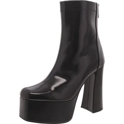 Steve Madden Voyager Womens Faux Leather Zipper Ankle Boots In Black