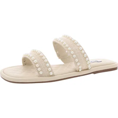 Steve Madden Wave Womens Embellished Woven Slide Sandals In Multi