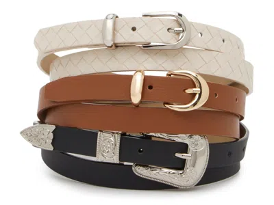 Steve Madden Western 3 For 1 Belt Set 3 Pack In Multi