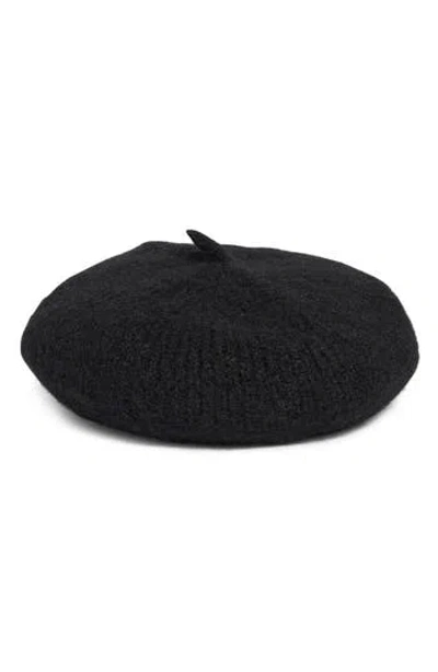 Steve Madden What The Fuzz Beret In Black