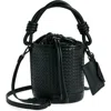 Steve Madden Whirl Woven Bucket Bag In Black