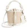 Steve Madden Whirl Woven Bucket Bag In Sandstorm/vanilla