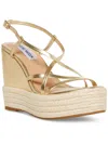 STEVE MADDEN WHITLEE WOMENS FAUX LEATHER DRESSY WEDGE SANDALS