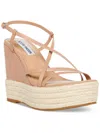STEVE MADDEN WHITLEE WOMENS FAUX LEATHER DRESSY WEDGE SANDALS