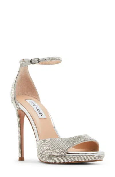 Steve Madden Wiley Ankle Strap Sandal In Silver
