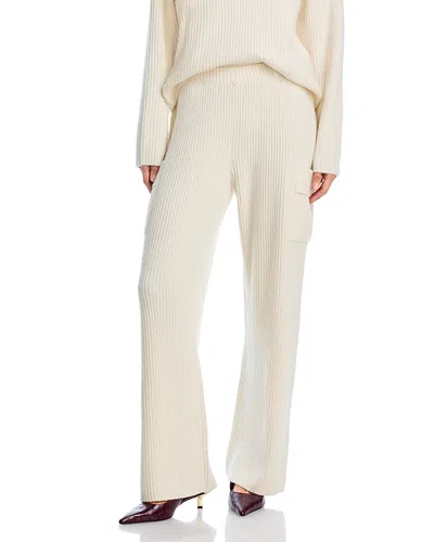 Steve Madden Willa Ribbed Pants In Whisper White