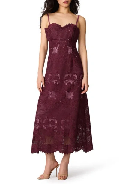 Steve Madden Willow Scalloped Floral Lace Midi Dress
