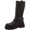 Steve Madden Willow Womens Leather Solid Knee-high Boots In Black