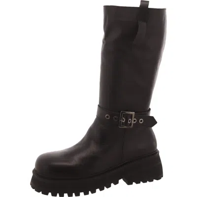 Steve Madden Willow Womens Leather Solid Knee-high Boots In Black
