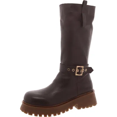 Steve Madden Willow Womens Leather Solid Knee-high Boots In Brown