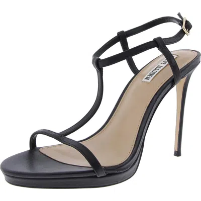 Steve Madden Wilma Womens Buckle Leather Ankle Strap In Black