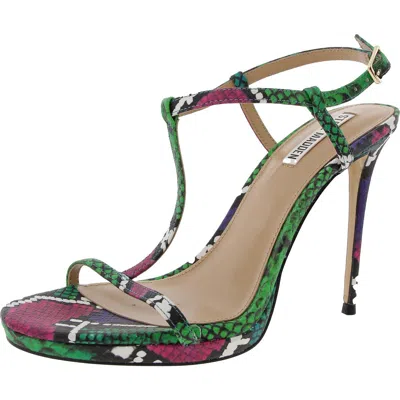 Steve Madden Wilma Womens Buckle Leather Ankle Strap In Multi