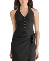 STEVE MADDEN WOLFE SUIT VEST INSPIRED LINEN HALTER TOP