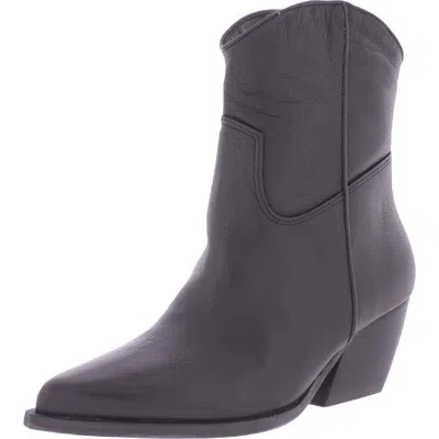Steve Madden Wolfer Womens Suede Pointed Toe Cowboy, Western Boots In Black