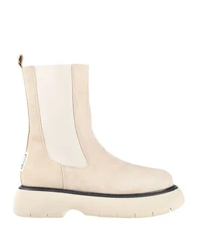Steve Madden Woman Ankle Boots Beige Size 10 Leather In Neutral