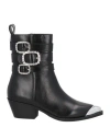 Steve Madden Woman Ankle Boots Black Size 10 Soft Leather In Black