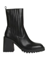 Steve Madden Woman Ankle Boots Black Size 10 Soft Leather In Black