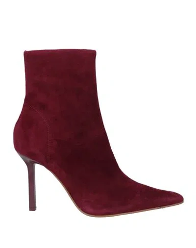Steve Madden Woman Ankle Boots Burgundy Size 7.5 Leather In Red