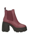 Steve Madden Woman Ankle Boots Burgundy Size 8 Leather In Red