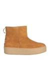 Steve Madden Woman Ankle Boots Camel Size 10 Soft Leather In Beige