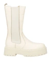 Steve Madden Woman Ankle Boots Cream Size 6 Leather In White