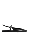 Steve Madden Woman Ballet Flats Black Size 7.5 Leather In Black