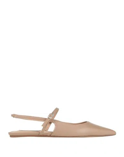 Steve Madden Woman Ballet Flats Camel Size 8 Leather In Beige