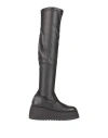 Steve Madden Woman Knee Boots Black Size 10 Soft Leather In Black