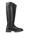 Steve Madden Woman Boot Black Size 7.5 Leather In Black