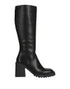 Steve Madden Woman Knee Boots Black Size 10 Soft Leather In Black