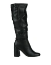 Steve Madden Woman Boot Black Size 8 Leather In Black
