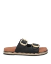 Steve Madden Woman Espadrilles Black Size 10 Leather In Black