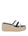 Steve Madden Woman Espadrilles Black Size 6 Textile Fibers In Black
