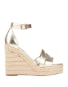Steve Madden Woman Espadrilles Gold Size 7.5 Leather In Gold