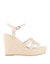 Steve Madden Woman Espadrilles Ivory Size 8 Leather In White