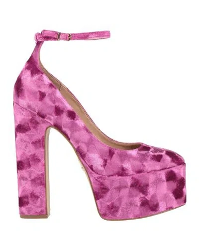 Steve Madden Woman Pumps Fuchsia Size 9 Textile Fibers In Pink