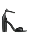 Steve Madden Woman Sandals Black Size 7 Leather In Black