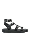 Steve Madden Woman Sandals Black Size 8 Leather In Black