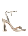 Steve Madden Woman Sandals Gold Size 8 Leather