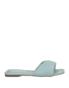 Steve Madden Woman Sandals Sky Blue Size 7 Leather In Blue