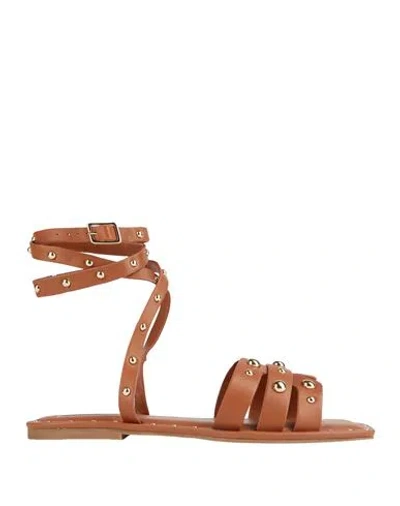 Steve Madden Woman Sandals Tan Size 8 Leather In Brown