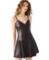 Steve Madden Abbott Faux Leather Minidress In Brown