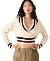Steve Madden Addison Contrast Stripe Sweater In White