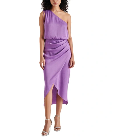 Steve Madden Women's Adele One-shoulder Ruched Dress In Dahlia Purple