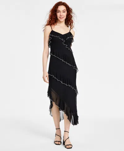 Steve Madden Women's Aidi Ruffled Midi Dress In Black