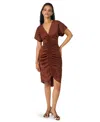 Steve Madden Women's Aimee Short Sleeve Dress In Brown