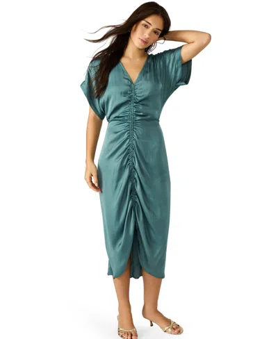 Steve Madden Women's Aimee V-neck Shirred-front Dress