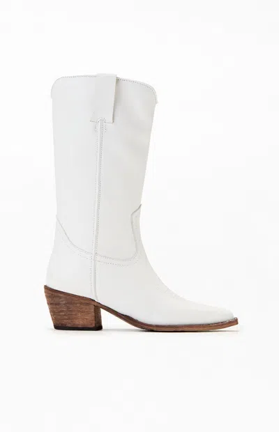 Steve Madden Women's Albany Leather Cowboy Boots In White In Multi