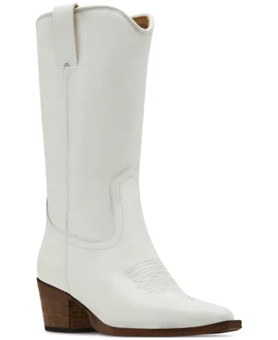Steve Madden Women's Albany Western Cowboy Boots In White