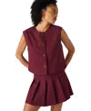 Steve Madden Margo Pleated Miniskirt In Burgundy